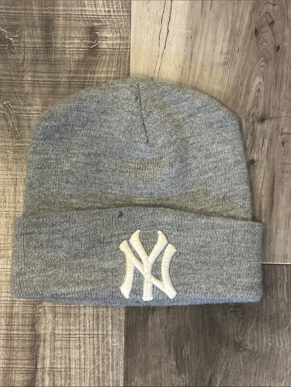 Gray Beanie with White NY Logo